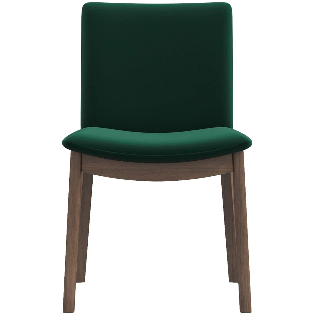 Mid-Century Modern Solid Wood Dining Chair Set with Fabric Upholstery - Multiple Colors