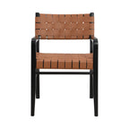 Modern Upholstered Dining Chair with Ergonomic Comfort - Black or Light Brown