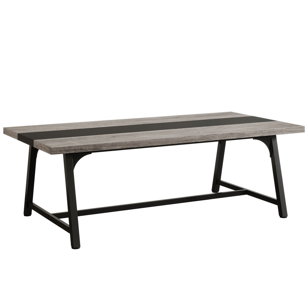 Modern Rectangular Conference Table for 6-8 People with Durable Frame - Dark Gray or Dark Brown