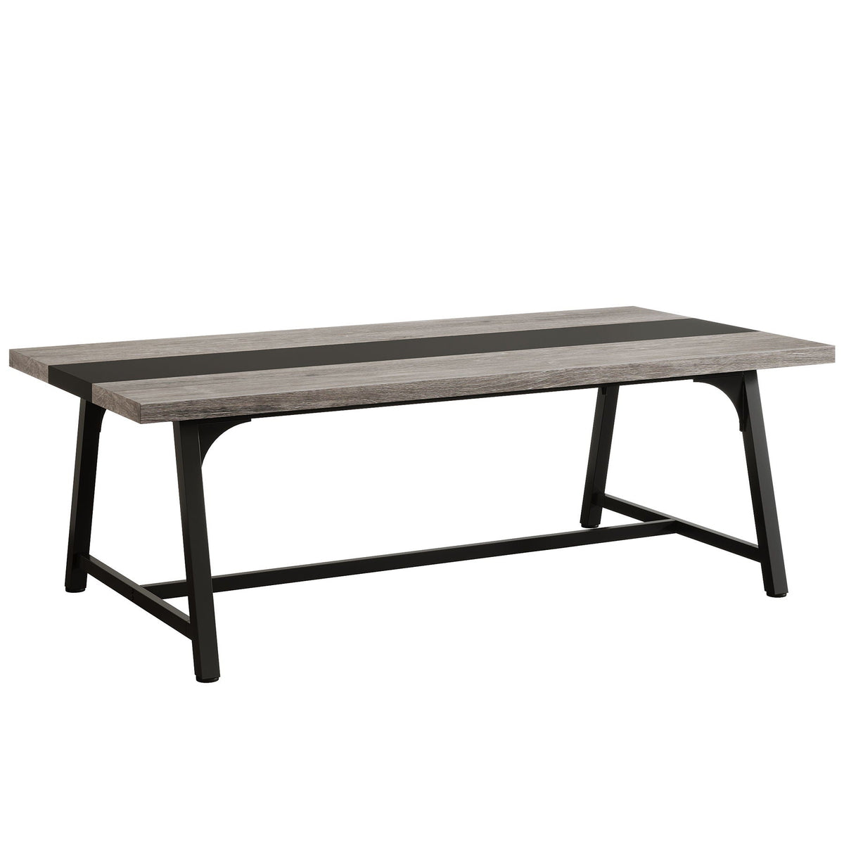Modern Rectangular Conference Table for 6-8 People with Durable Frame - Dark Gray or Dark Brown
