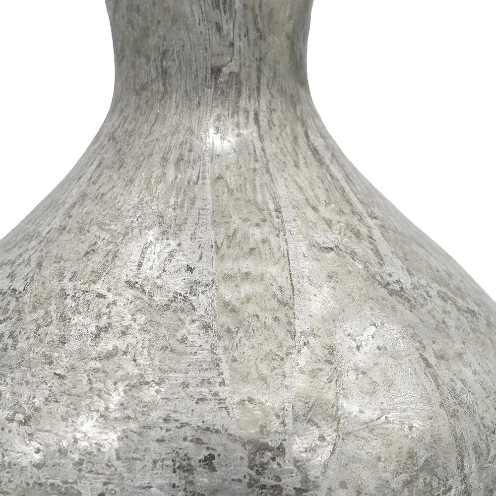 Hand-Finished Mercury Glass Table Lamp with Linen Shade - Silver