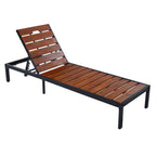 Outdoor Chaise with Adjustable Backrest - Light Brown or Dark Brown