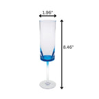 Oval Halo Acrylic Champagne Flutes with Unbreakable Design - Blue or White