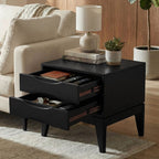 Handcrafted End Table with 2 Drawers - Light Brown, Dark Brown, or Black