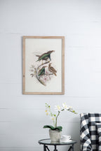 Bird Framed Print Set with Light Wood Frame - Multicolor