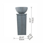 Zen Bowl Outdoor Water Fountain with Relaxing Water Feature - Dark Gray