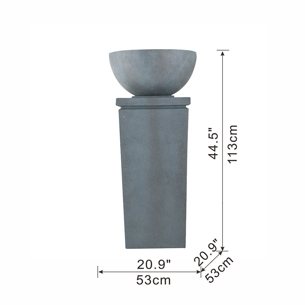 Zen Bowl Outdoor Water Fountain with Relaxing Water Feature - Dark Gray