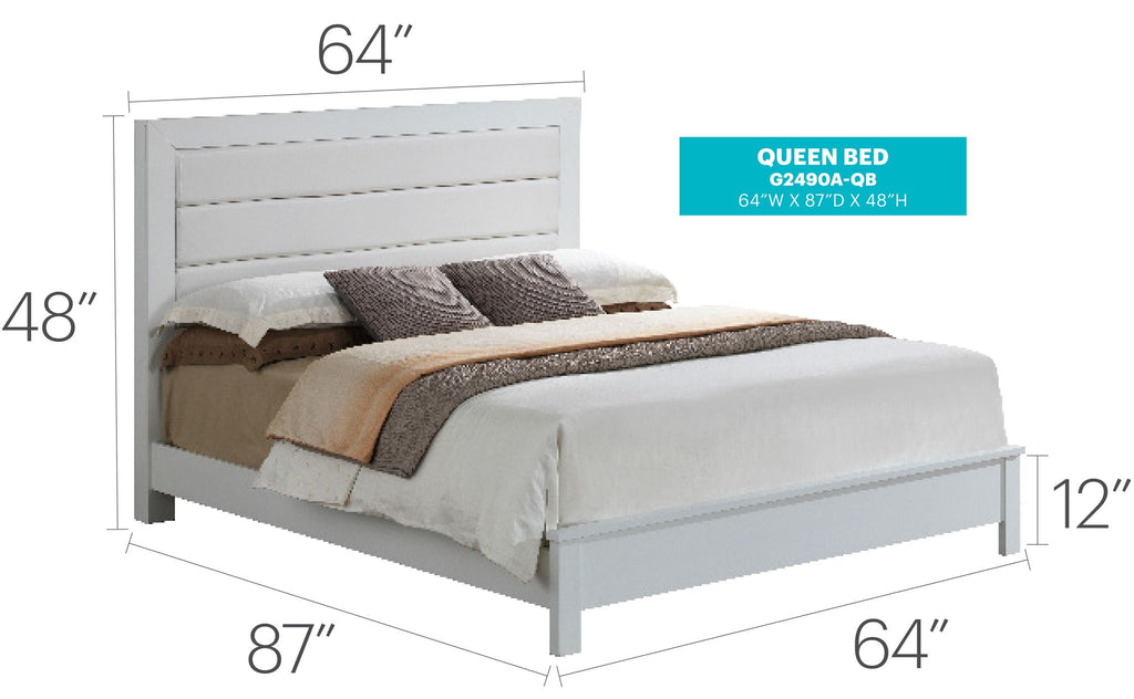 Transitional Modern Panel Bed with Wood Construction - Multiple Colors