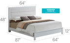 Transitional Modern Panel Bed with Wood Construction - Multiple Colors