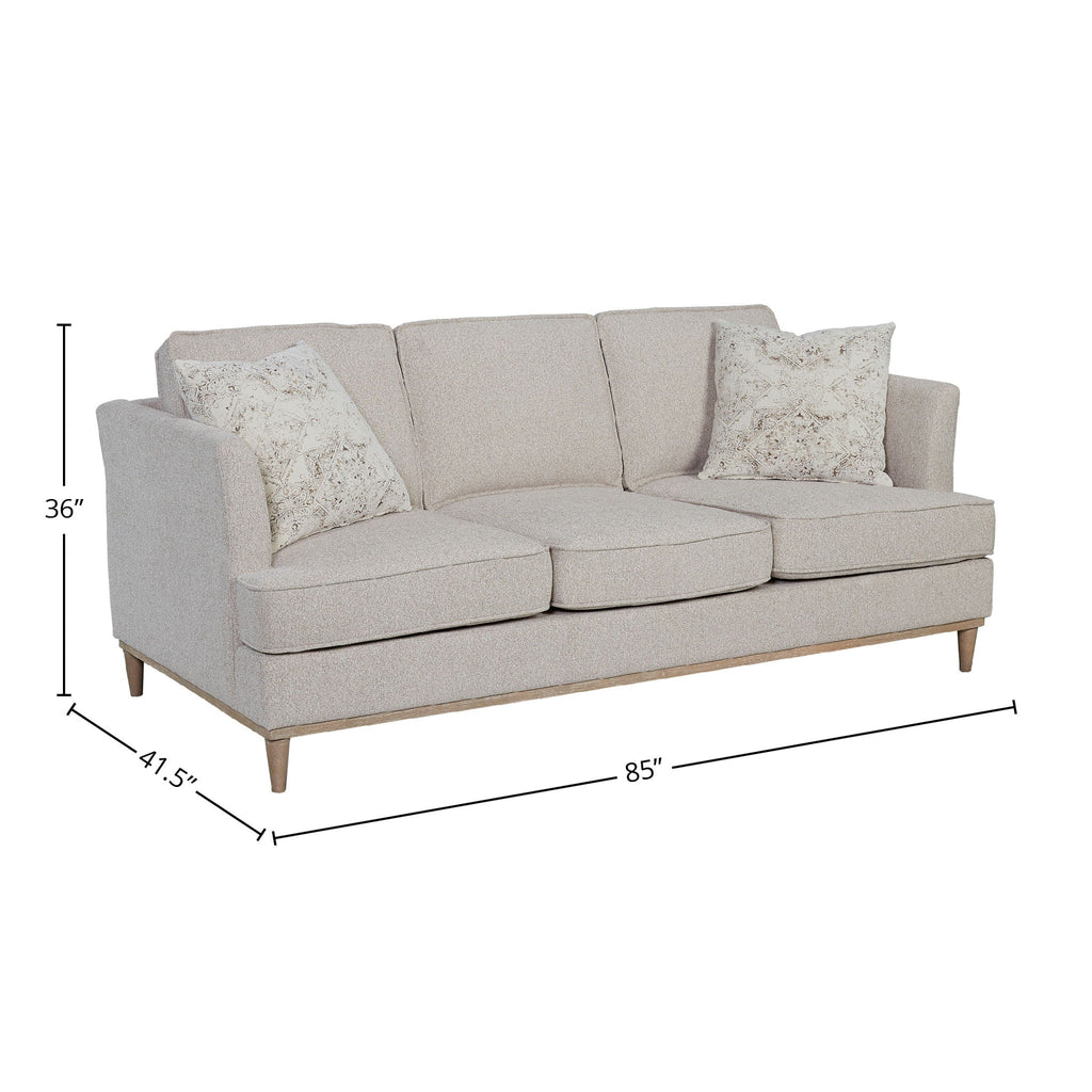 Stationary Sofa With Reversible Cushions and Two Pillows - Gray or White