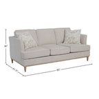 Stationary Sofa With Reversible Cushions and Two Pillows - Gray or White