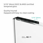 Frameless Sliding Shower Door with 8mm Tempered Glass - Matte