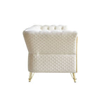 Modern Tufted Sofa with Metal Frame - Beige or Black