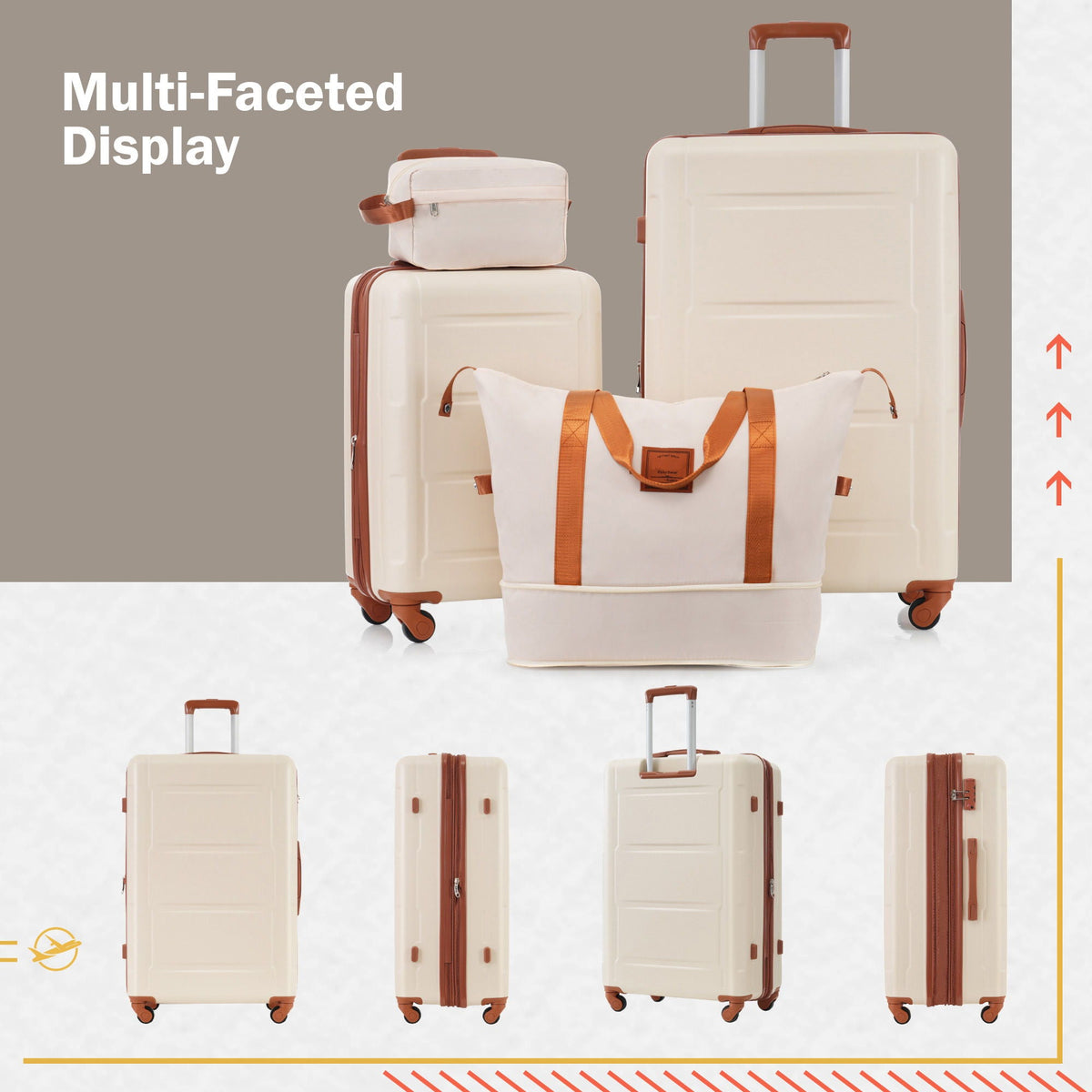 Expandable 2 Piece Luggage Set with TSA Lock and Spinner Wheels - Multiple Colors