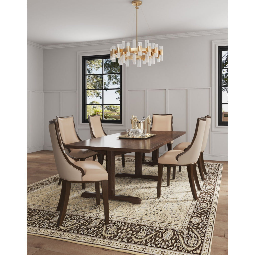 Grand Dining Chair Set with Solid Beech Wood Frame - Beige or Gray