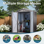 5 x 3 Ft Compact Metal Outdoor Storage Shed with Lockable Door - Gray