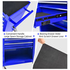 Multifunctional 4-Drawer Tool Cart with Wheels - Blue or Orange