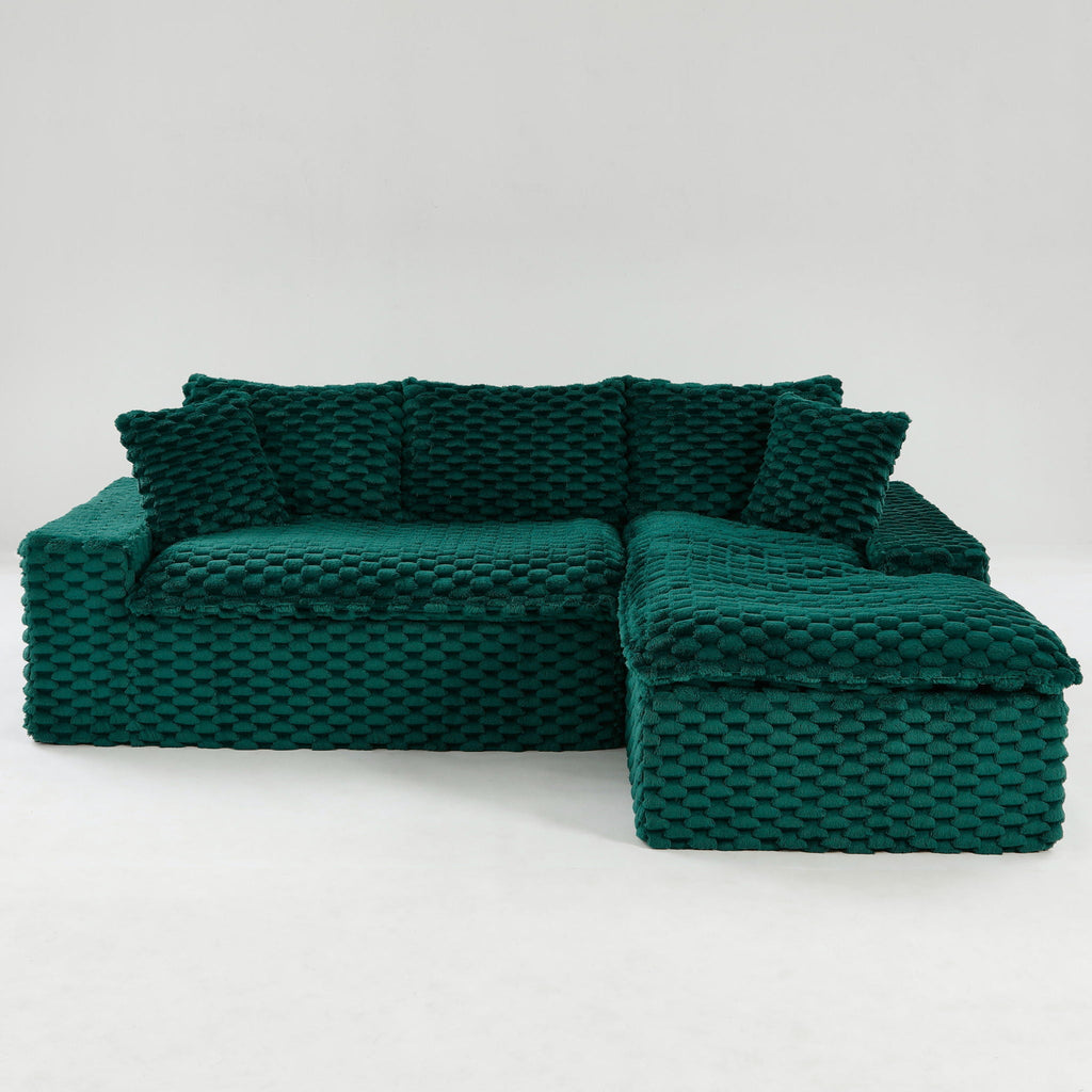 Convertible Modular Sectional Sofa with Twin Seat and Chaise - Multiple Colors