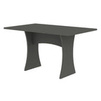 Modern Dining Table with Adjustable Metal Feet - Dark Gray or White
