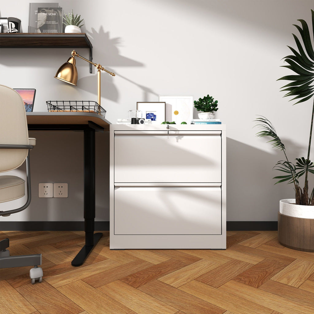 Premium Drawer Metal Lateral File Cabinet with Lock - Black or White