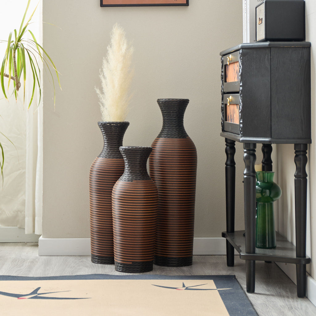 Classic And Neat Floor Vase with High Independent Stand - Multiple Colors