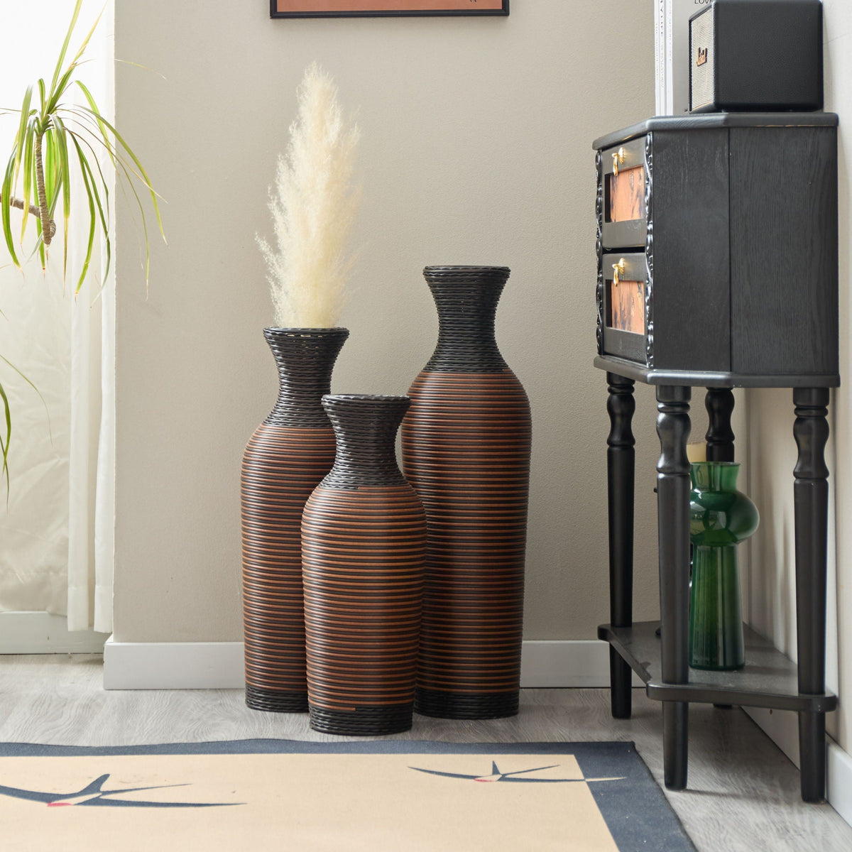 Classic And Neat Floor Vase with High Independent Stand - Multiple Colors