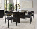 Jaramillo 7 Piece Dining Room Set with Wood & Chenille - Gold / Rustic Espresso