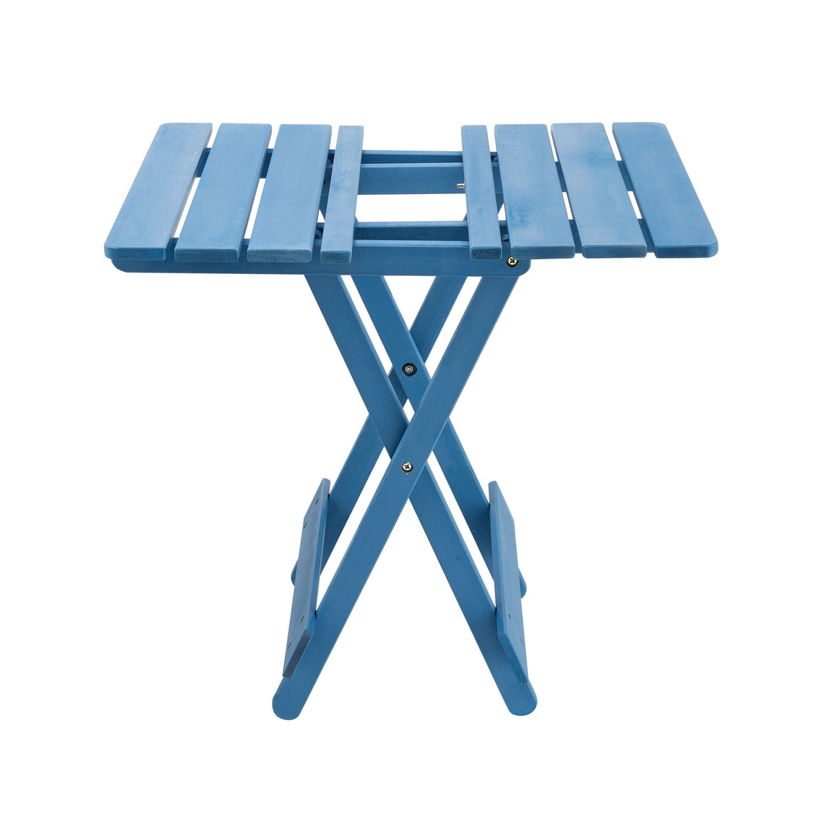 Folding Square Table for Backyard with Space-Saving Design - Blue