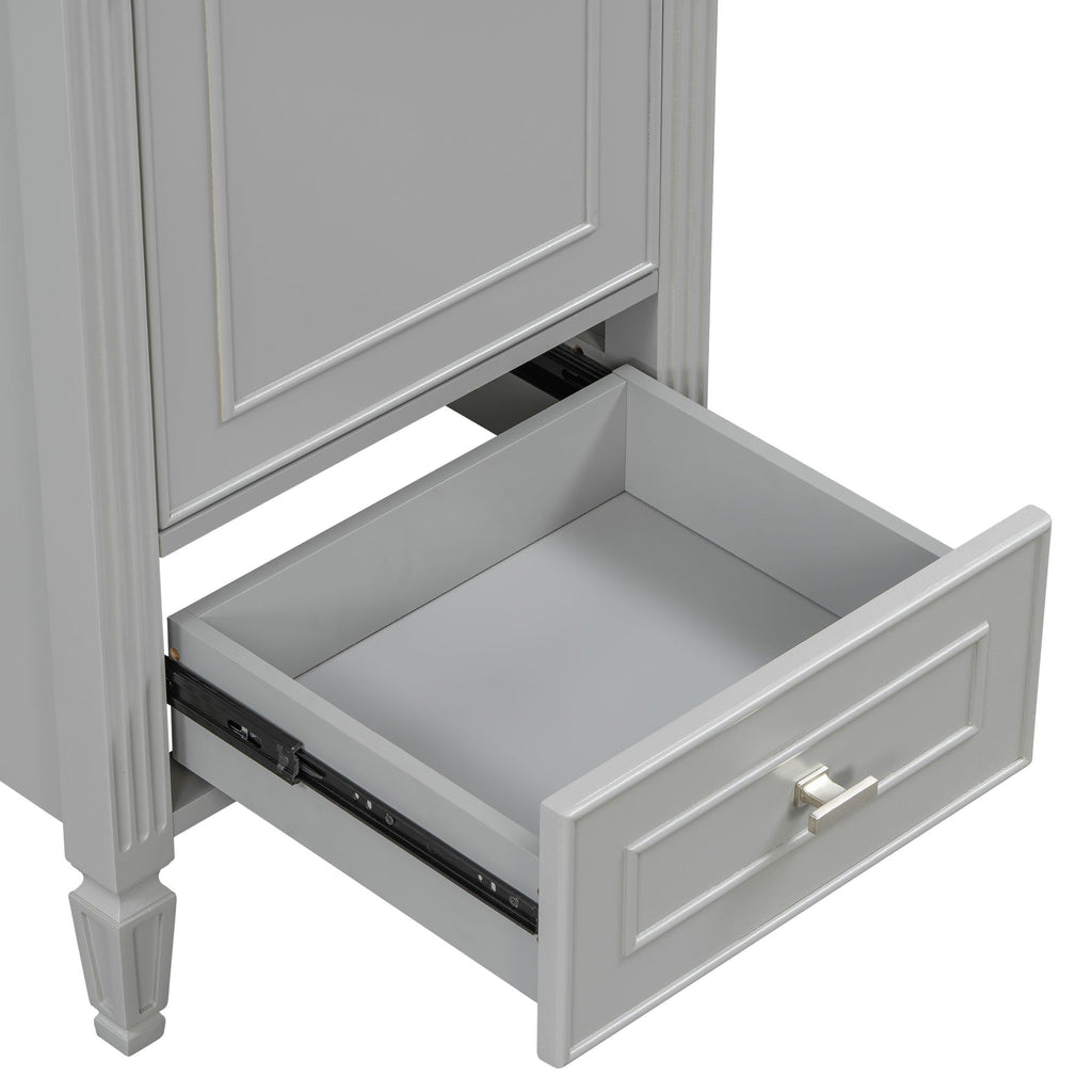 Retro Bathroom Vanity With Sink with Soft-Closing Doors - Green or Dark Gray