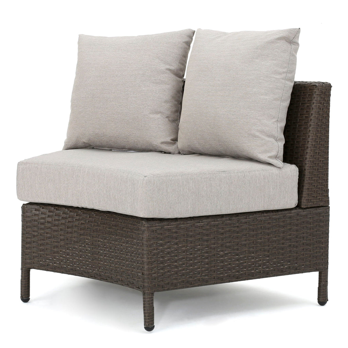 Pt Limon Modern Outdoor Single Sofa with Iron Frame – Pearl Silver or Light Brown