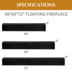 Floating Fireplace Mantel Shelf with Invisible Wall Mount - Multiple Colors