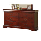 Louis Philippe III Dresser with Durable Wood Construction - Black or Dark Brown