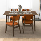 Solid Back Side Chair Set with Mid-Century Modern Design - Multiple Colors