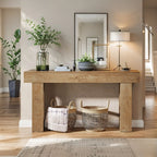 Extra Long Narrow Console Table with Open Storage Shelf - Dark Brown, Light Brown, or Dark Gray