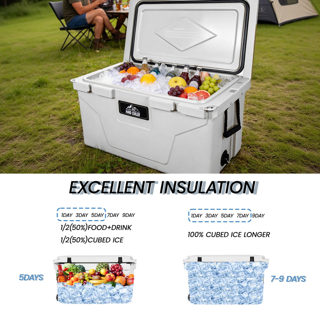 85 Quart Heavy-Duty Cooler with 6–10 Day Ice Retention – White