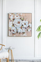 Square Framed Wall Art Flower Canvas Print