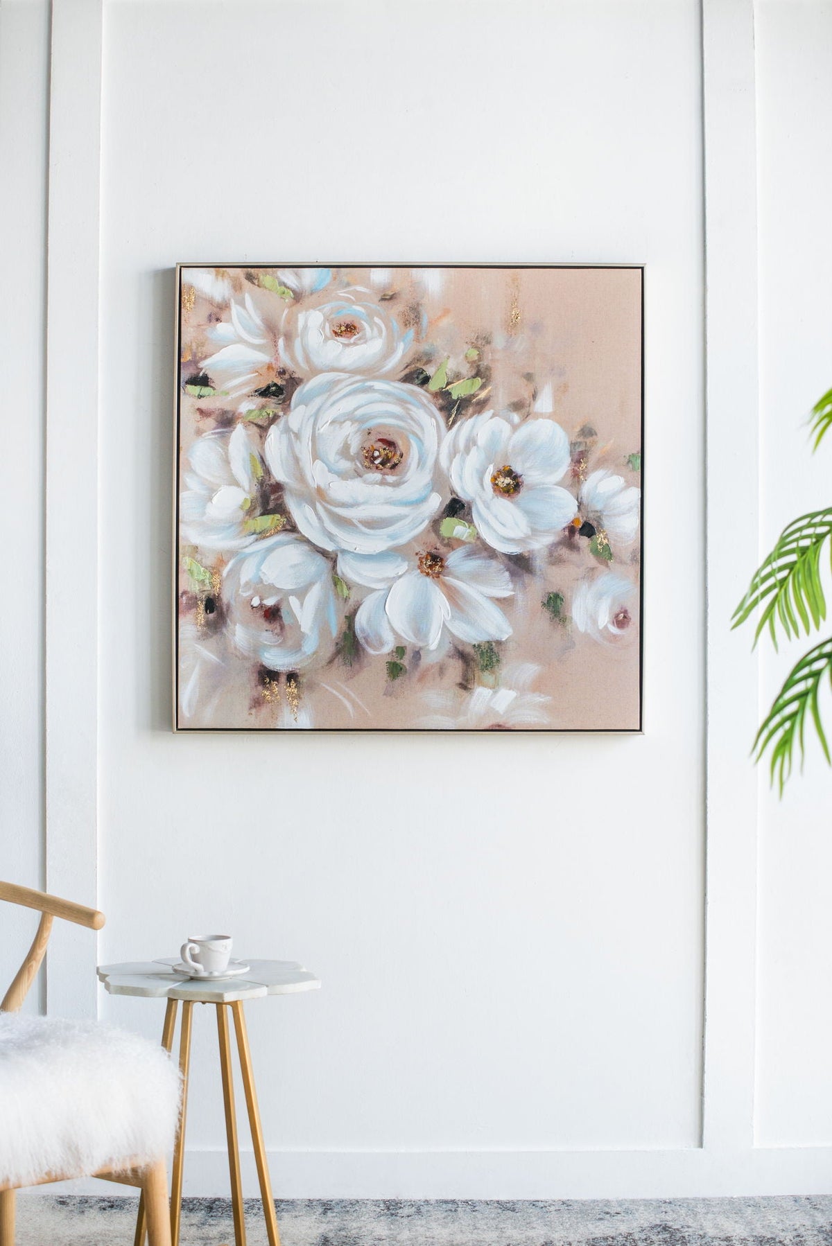 Square Framed Wall Art Flower Canvas Print