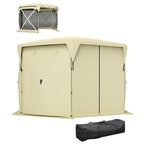 11 x 11ft Pop Up Tent Canopy with Removable Roof Cover - Beige