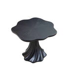 Sculptural Round Dining Table with Petal Shape and Root Texture Base - Black