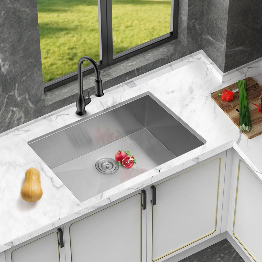 Undermount Stainless Steel Kitchen Sink with Deep Single Bowl - Gray