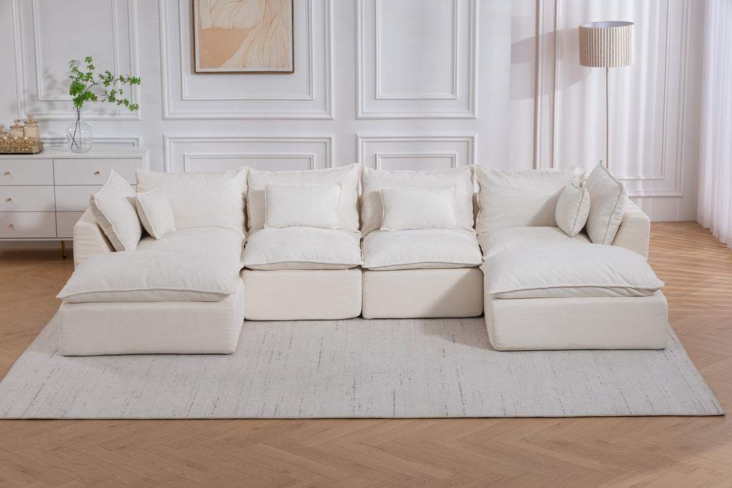 Cloud Couch Oversized Modular Sectional Sofa with Flexible Configuration - Antique White or Grey