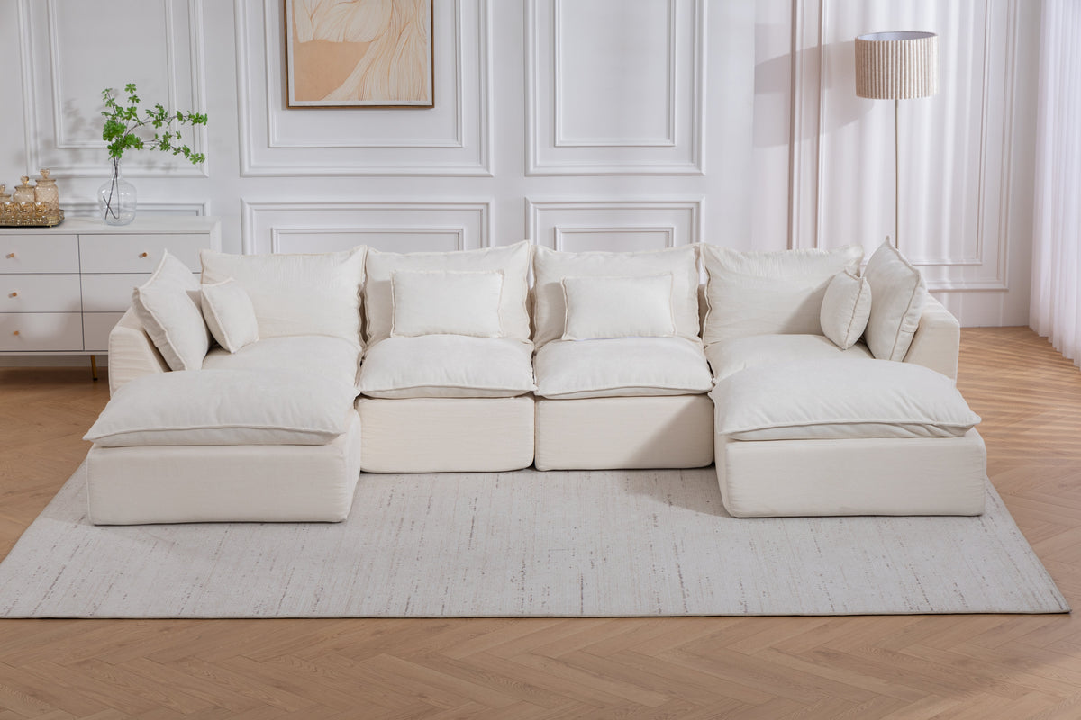 Cloud Couch Oversized Modular Sectional Sofa with Flexible Configuration - Antique White or Grey