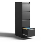 Steel Vertical File Cabinet with Lock – Multiple Sizes - Black or White