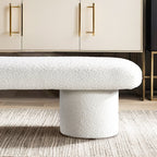 Ivory Upholstered Bench with Boucle Fabric - Randolph