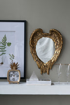 Gold Wing Accent Wall Mirror with Elegant Wing Design - Gold