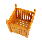 Teak Square Outdoor Flower and Herb Pot with Durable Wood Construction