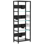 4 Tier Display Shelf With RGB Lights and Adjustable Storage - Black