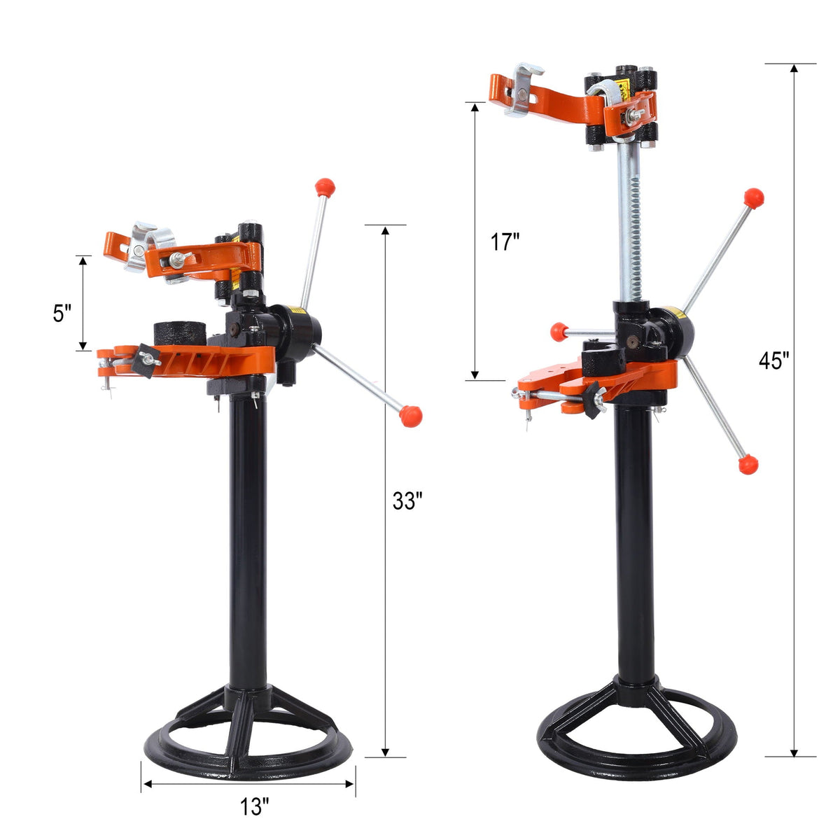 Hand Operate Strut Coil Spring Press Compressor with Steel Construction - Black/Orange
