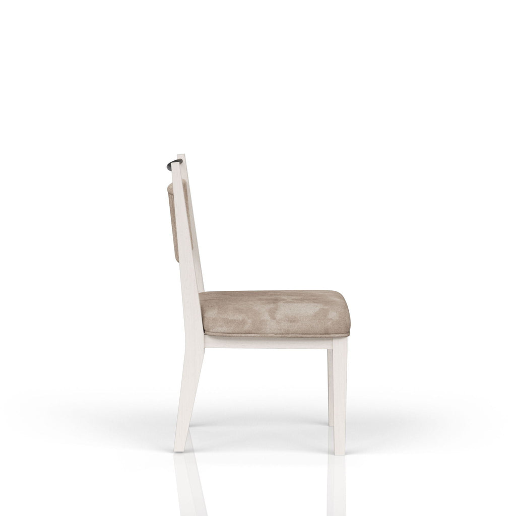 Rope Back Dining Chair with Solid Wood Frame - Beige / Carmel