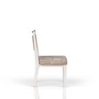 Rope Back Dining Chair with Solid Wood Frame - Beige / Carmel